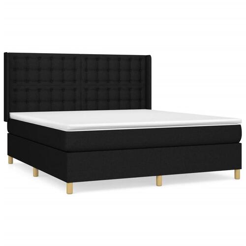 Kontinentalseng med madras 160x200 cm stof sort