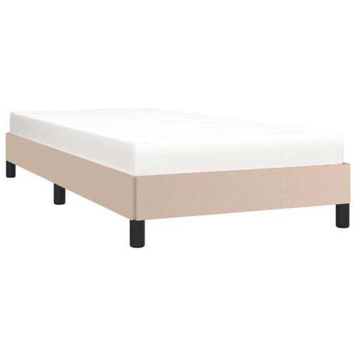 Sengeramme 100x200 cm kunstlæder cappuccinofarvet
