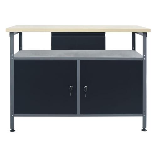 Arbejdsbord 120x60x85 cm stål sort