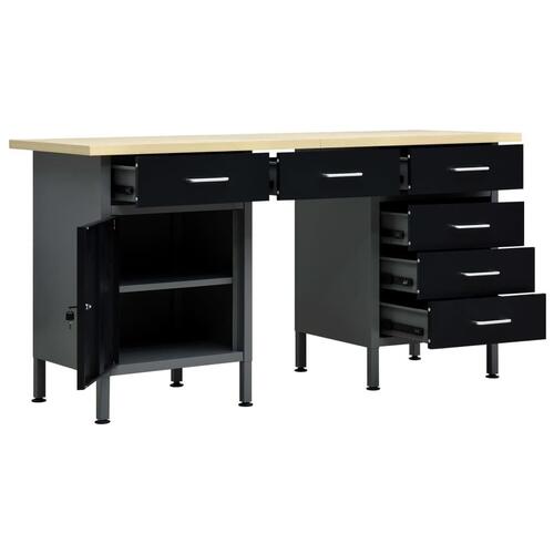 Arbejdsbord 160x60x85 cm stål sort