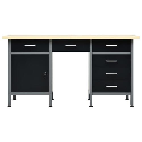Arbejdsbord 160x60x85 cm stål sort