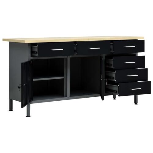 Arbejdsbord 160x60x85 cm stål sort
