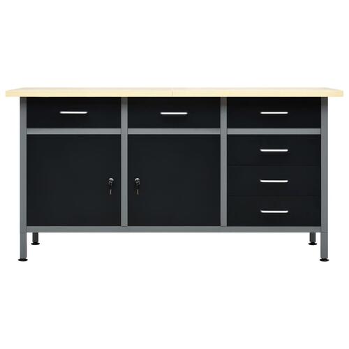 Arbejdsbord 160x60x85 cm stål sort