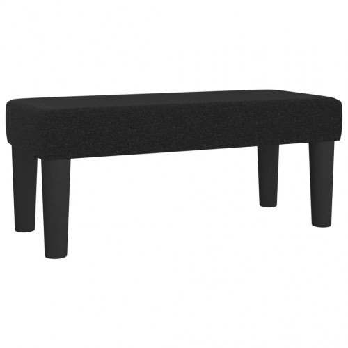 Kontinentalseng med madras 100×200 cm - stof, sort