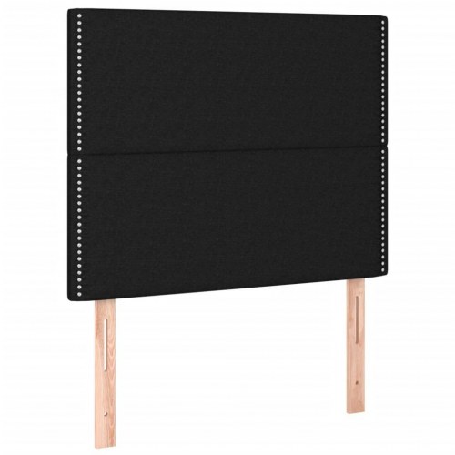Kontinentalseng med madras 120x200 cm - stof, sort