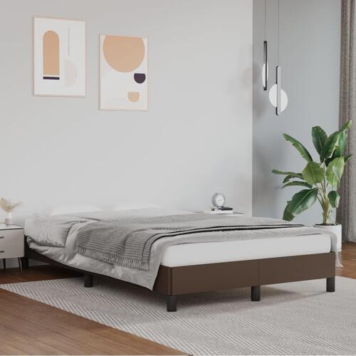Sengeramme 120x200 cm kunstlæder brun
