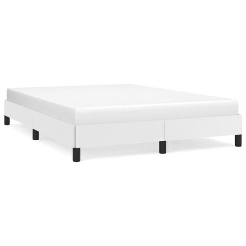 Sengeramme 140x190 cm kunstlæder hvid