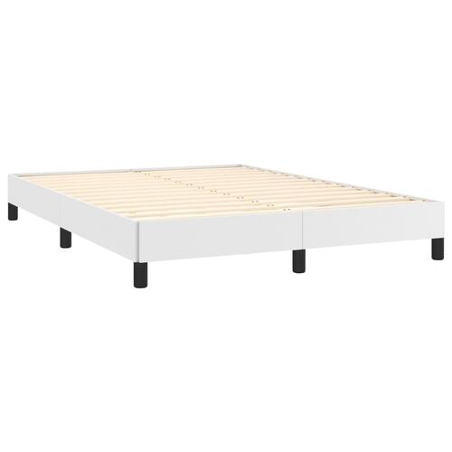 Sengeramme 140x190 cm kunstlæder hvid