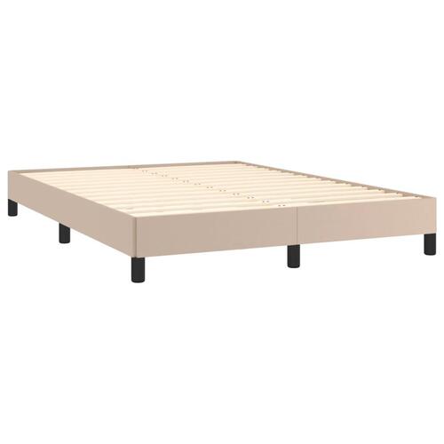 Sengeramme 140x190 cm kunstlæder cappuccinofarvet