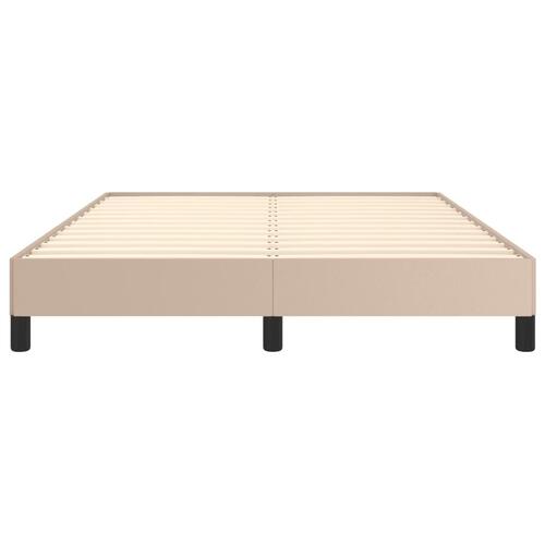 Sengeramme 140x190 cm kunstlæder cappuccinofarvet