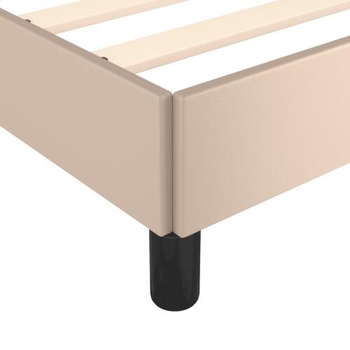 Sengeramme 140x190 cm kunstlæder cappuccinofarvet