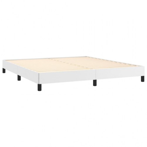 Sengeramme 180x200 cm i hvidt kunstlæder