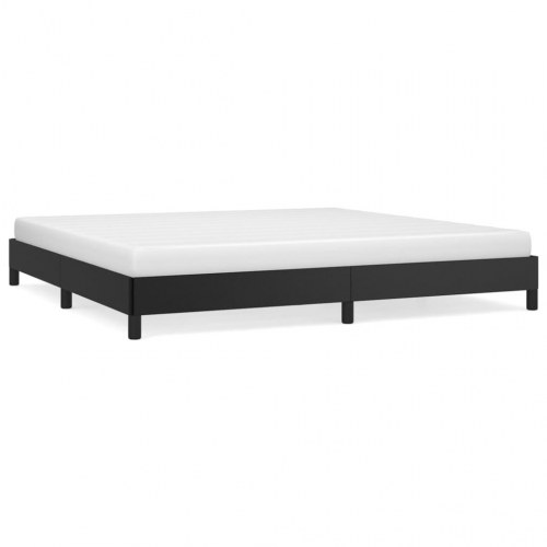 Sengeramme 200 x 200 cm i sort kunstlæder