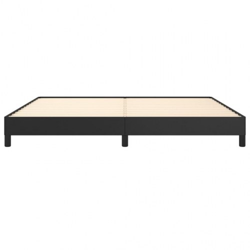 Sengeramme 200 x 200 cm i sort kunstlæder