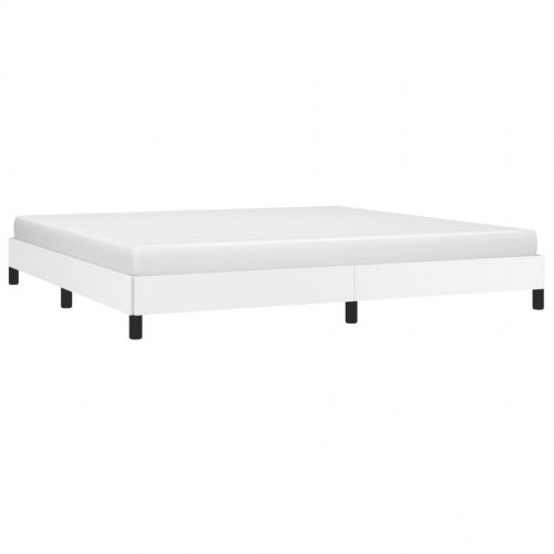 Sengeramme 200 x 200 cm i hvidt kunstlæder