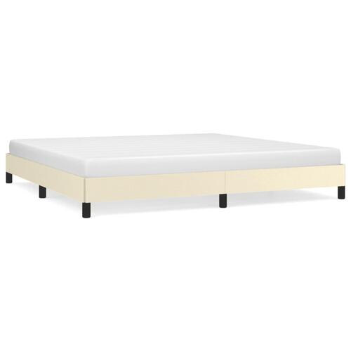 Sengeramme 200x200 cm kunstlæder cremefarvet