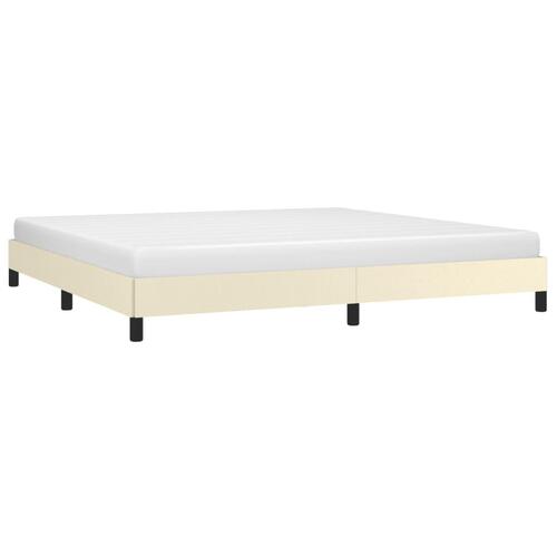 Sengeramme 200x200 cm kunstlæder cremefarvet