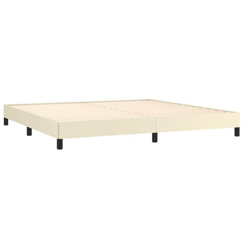Sengeramme 200x200 cm kunstlæder cremefarvet