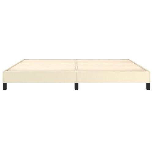 Sengeramme 200x200 cm kunstlæder cremefarvet