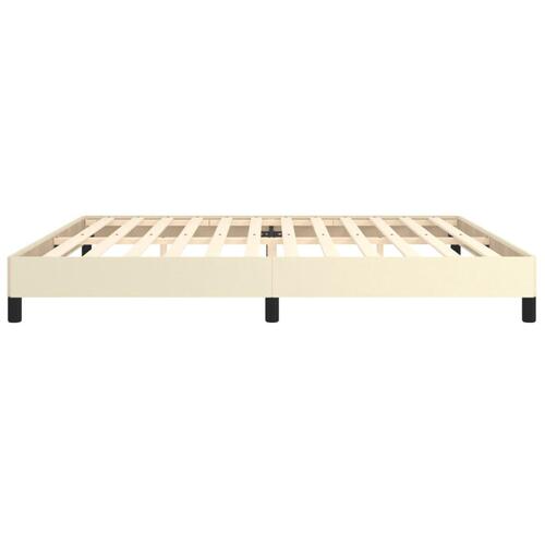 Sengeramme 200x200 cm kunstlæder cremefarvet