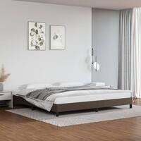 Sengeramme 200x200 cm kunstlæder brun