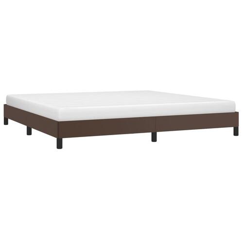 Sengeramme 200x200 cm kunstlæder brun