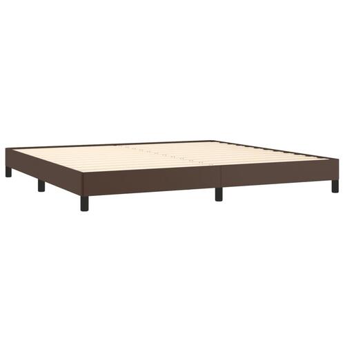 Sengeramme 200x200 cm kunstlæder brun