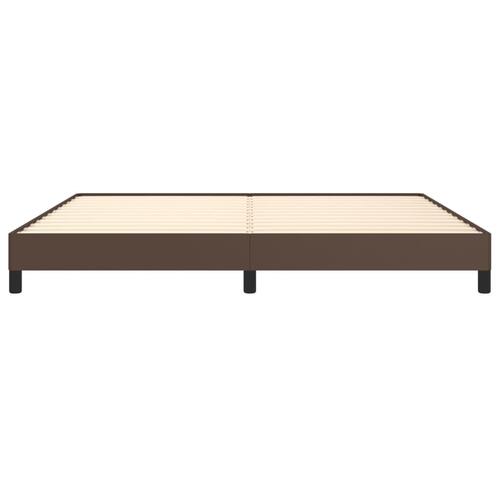 Sengeramme 200x200 cm kunstlæder brun