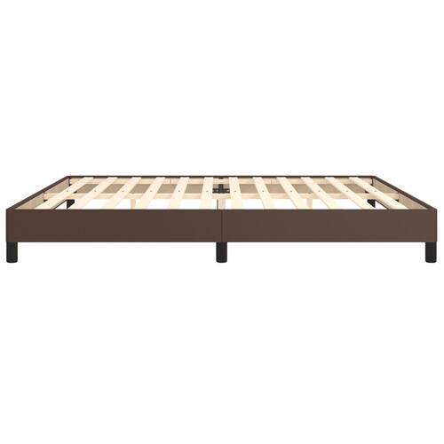 Sengeramme 200x200 cm kunstlæder brun