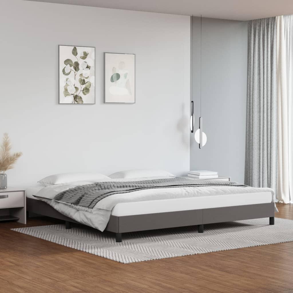 Sengeramme 200x200 cm kunstlæder grå billede