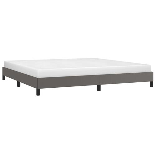 Sengeramme 200x200 cm kunstlæder grå