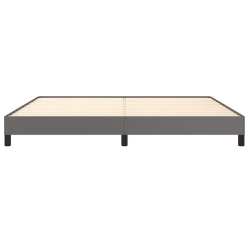 Sengeramme 200x200 cm kunstlæder grå