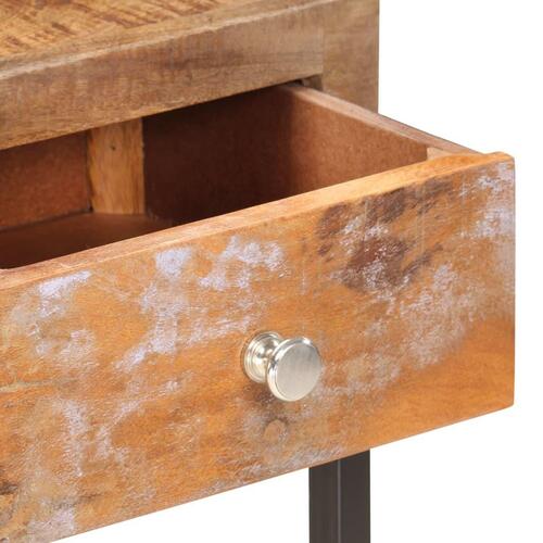 Konsolbord 90x30x75 cm massivt genbrugstræ guldfarvet
