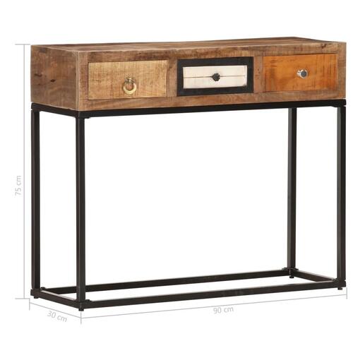 Konsolbord 90x30x75 cm massivt genbrugstræ guldfarvet
