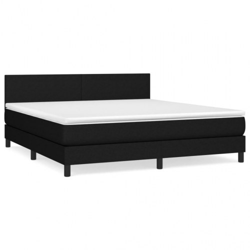 Kontinentalseng med madras 160×200 cm - stof, sort