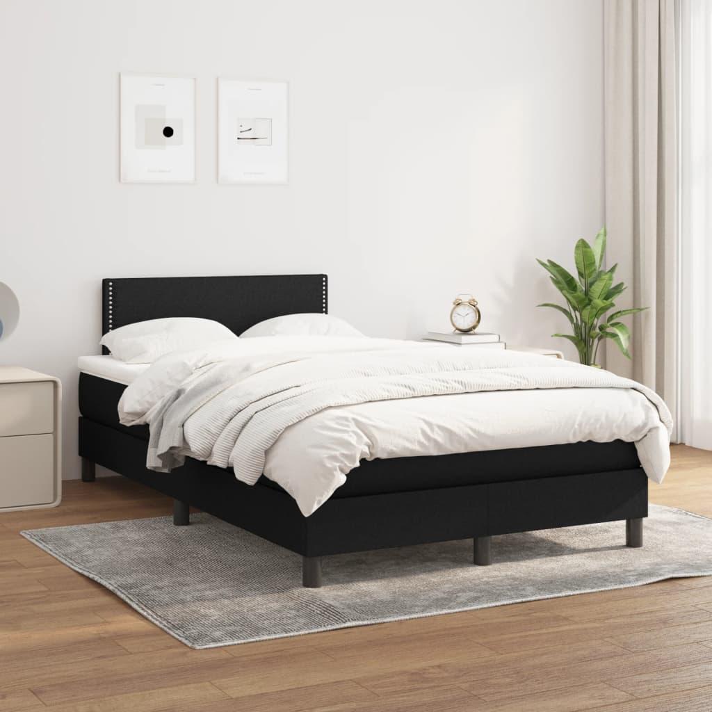 Kontinentalseng med madras 120×200 cm - stof, sort