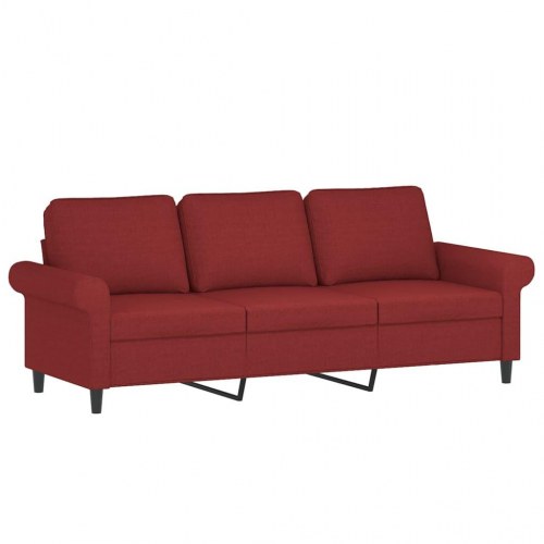3-personers sofa 180 cm stof vinrød