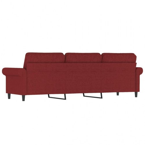 3-personers sofa 180 cm stof vinrød