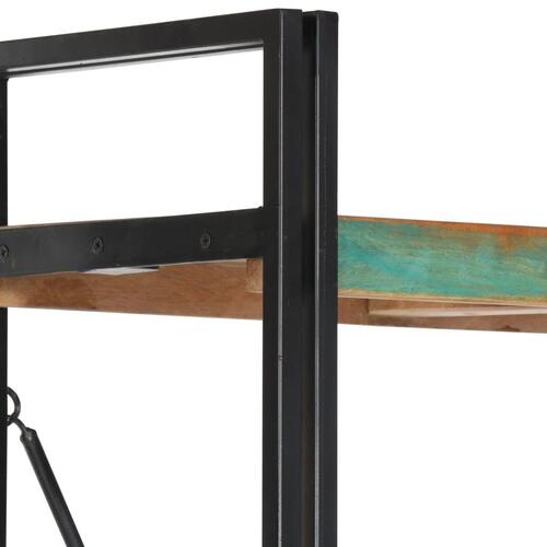 Bogreol med 5 hylder 90x30x180 cm massivt genbrugstræ