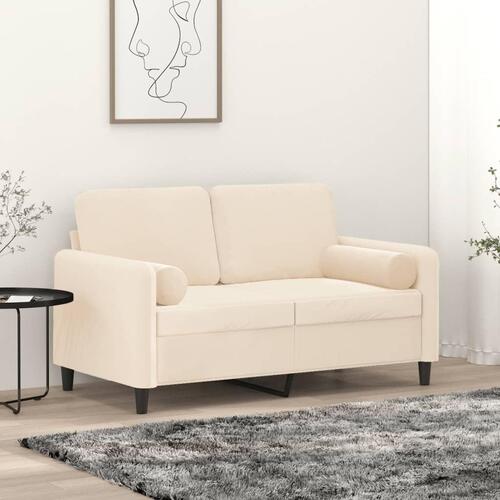 Pyntepuder 2 stk. Ø15x50 cm velour cremefarvet