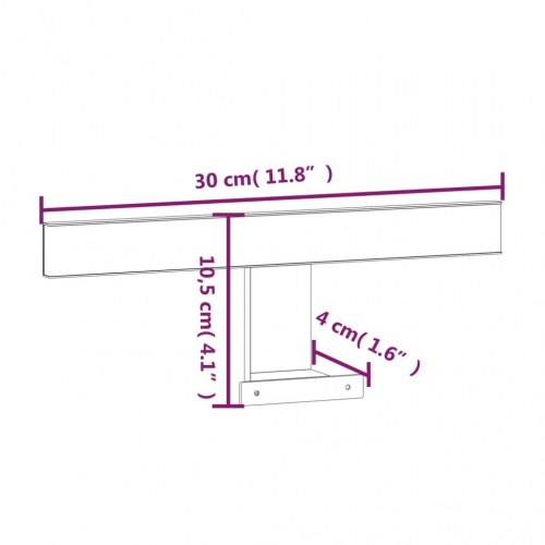 LED-spejllampe 30 cm 5,5 W 6000K koldt hvidt lys