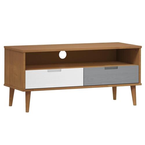 Tv-skab MOLDE 106x40x49 cm massivt fyrretræ brun