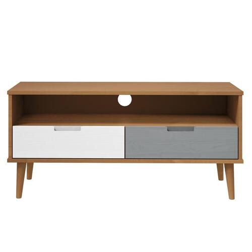Tv-skab MOLDE 106x40x49 cm massivt fyrretræ brun