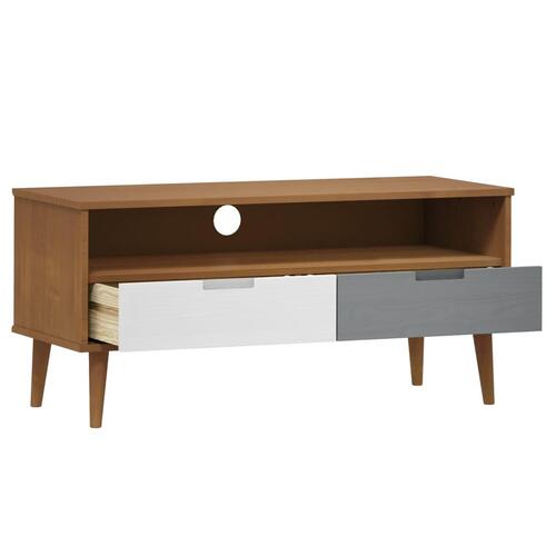 Tv-skab MOLDE 106x40x49 cm massivt fyrretræ brun