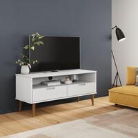 Tv-skab MOLDE 106x40x49 cm massivt fyrretræ hvid