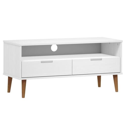 Tv-skab MOLDE 106x40x49 cm massivt fyrretræ hvid