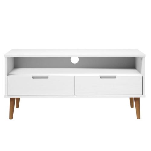 Tv-skab MOLDE 106x40x49 cm massivt fyrretræ hvid