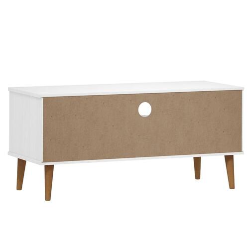 Tv-skab MOLDE 106x40x49 cm massivt fyrretræ hvid
