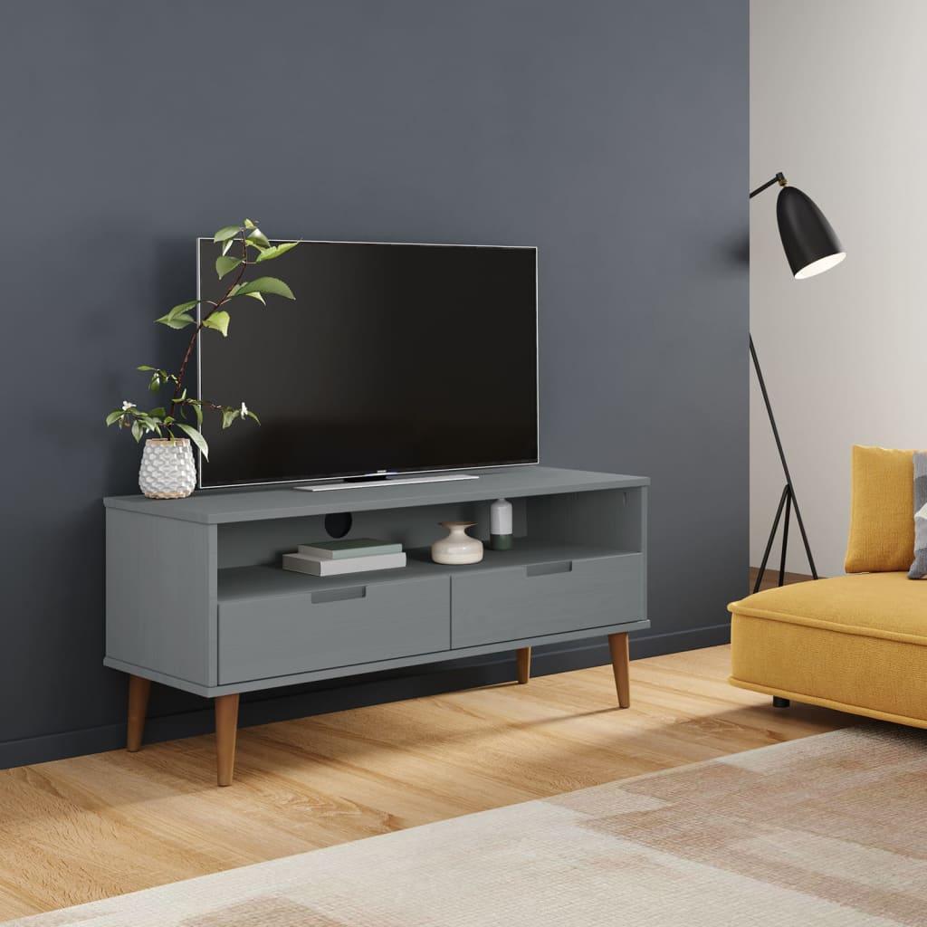 Tv-skab MOLDE 106x40x49 cm massivt fyrretræ grå
