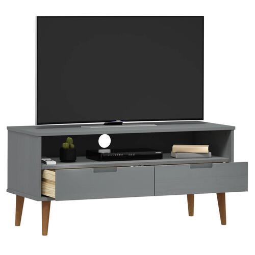 Tv-skab MOLDE 106x40x49 cm massivt fyrretræ grå